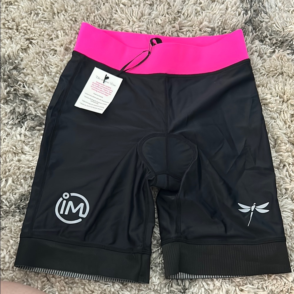 Women's Black and Pink Cycling Shorts
